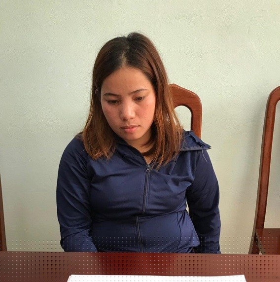 Đối tượng Đinh Thị Luyên tại cơ quan Công an