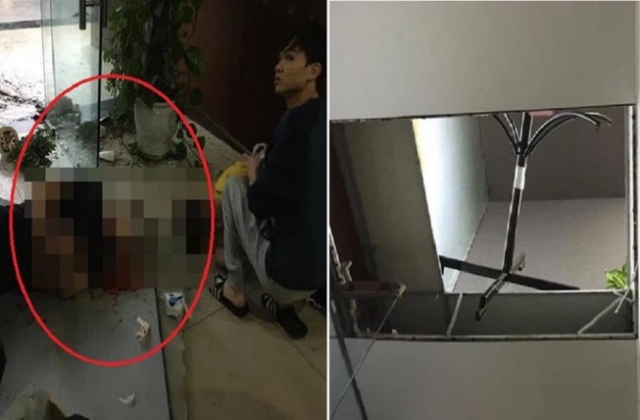Hà Nội: Thủng trần chung cư, 2 người rơi xuống đất bị thương nặng