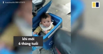 Video: Xúc động với "nụ cười thiên thần" cùng cha đi ship hàng khắp thành phố