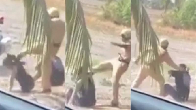 Cảnh sát giao thông đánh túi bụi vào đám thanh niên trên đường được đưa lên mạng.