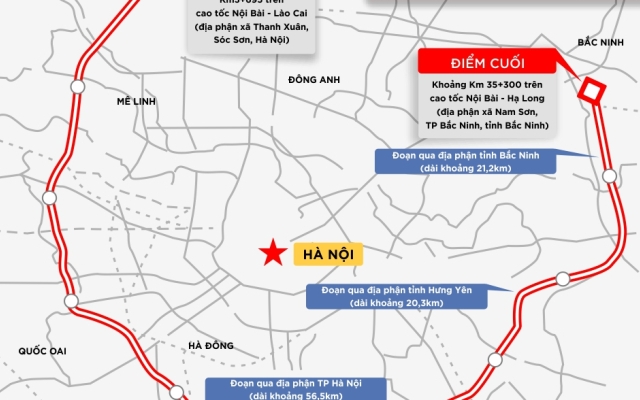 Dự &aacute;n đường V&agrave;nh đai 4 - v&ugrave;ng Thủ đ&ocirc; đi qua những tỉnh, th&agrave;nh phố n&agrave;o?