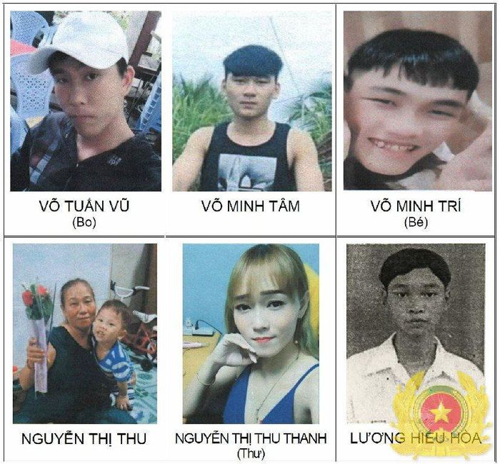 Các đối tượng bị truy nã, truy tìm (Ảnh: CQĐT)