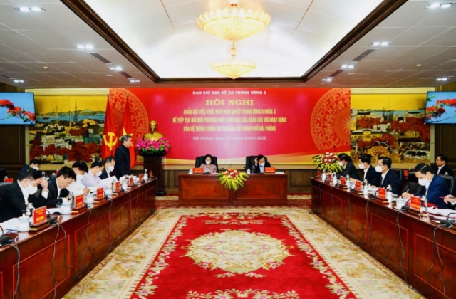 Đoàn khảo sát của Ban Chỉ đạo Đề án Trung ương 6 làm việc với Thành uỷ Hải Phòng