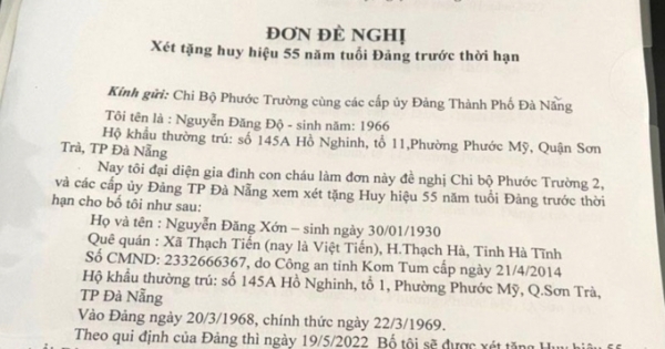 Một lão thành cách mạng lâm bạo bệnh được đề xuất trao Huy hiệu 55 tuổi Đảng trước hạn