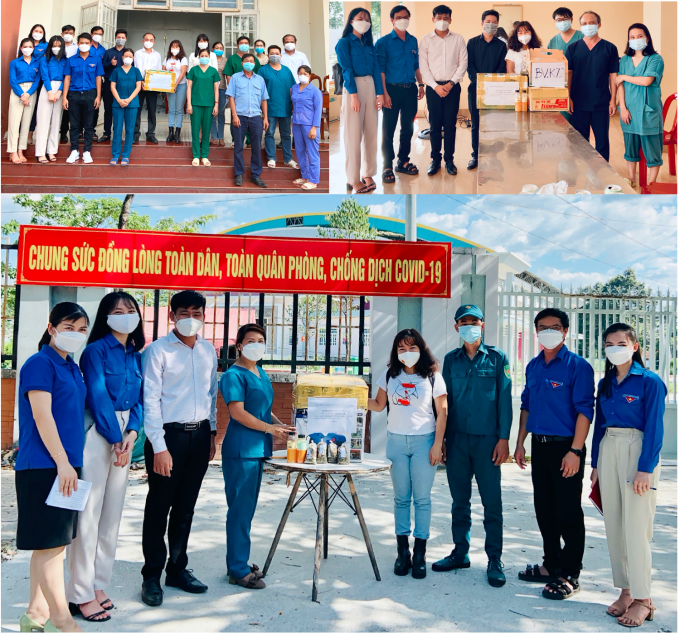 Nhà báo Minh Thùy đến tận từng bệnh viện dã chiến, khu cách ly tập trung để tặng mật ong lên men cho tuyến đầu chống dịch.