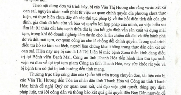 Ban dân nguyện đề nghị xem xét vụ đang nuôi con nhỏ dưới 36 tháng tuổi vẫn phải thi hành án