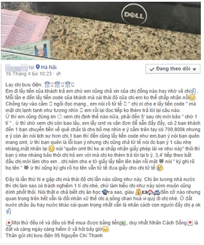 D&ograve;ng chia sẻ tr&ecirc;n trang c&aacute; nh&acirc;n của G.H.