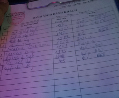 Tờ danh s&aacute;ch được d&ugrave;ng để ghi th&ocirc;ng tin h&agrave;nh kh&aacute;ch nếu c&oacute; cơ quan chức năng kiểm tra?