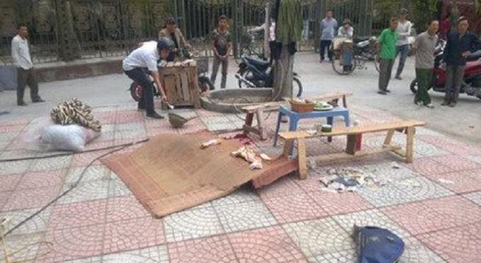 Hiện trường nơi xảy ra sự việc.