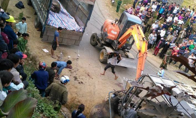 Hiện trường nơi xảy ra vụ tai nạn.