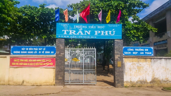 Trường tiểu học Trần Ph&uacute;, nơi xảy ra sự việc. Ảnh: Văn Dũng