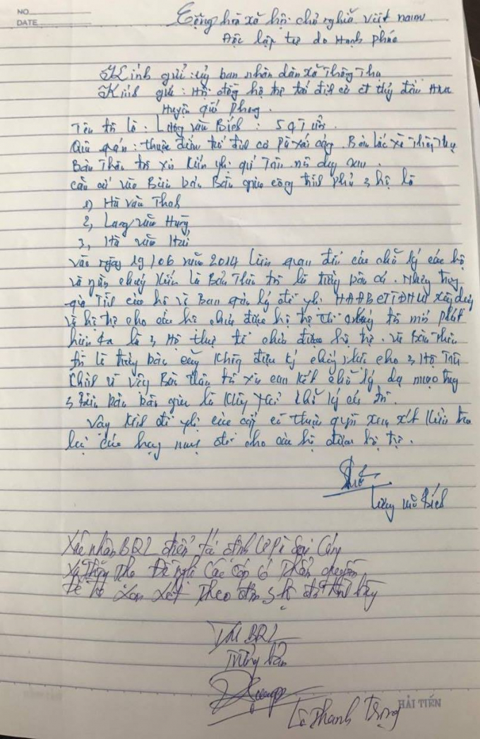 &Ocirc;ng Lương Văn B&iacute;ch (nguy&ecirc;n trưởng bản) x&aacute;c nhận chữ k&yacute; trong c&aacute;c bi&ecirc;n bản b&agrave;n giao kh&ocirc;ng phải l&agrave; của m&igrave;nh.