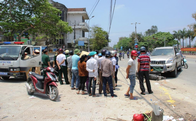 Hiện trường vụ tai nạn.