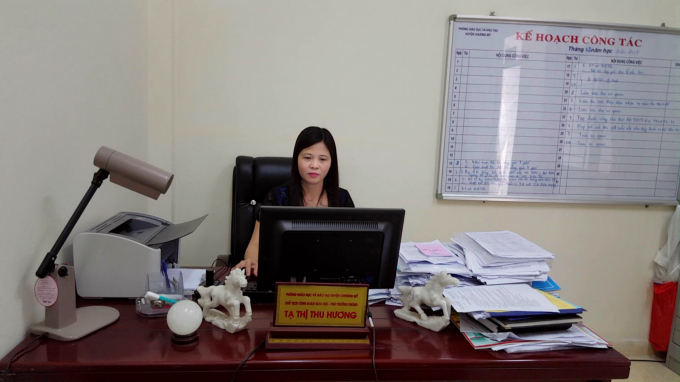 B&agrave; Tạ Thị Thu Hương - Ph&oacute; Ph&ograve;ng Gi&aacute;o dục huyện Chương Mỹ.