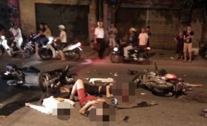 Hiện trường xảy ra vụ tai nạn.