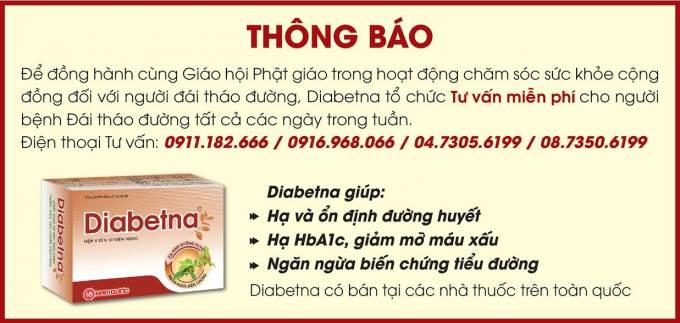 Diabetna đồng h&agrave;nh c&ugrave;ng Gi&aacute;o hội Phật gi&aacute;o Việt Nam n&acirc;ng cao nhận thức cho bệnh nh&acirc;n tiểu đường