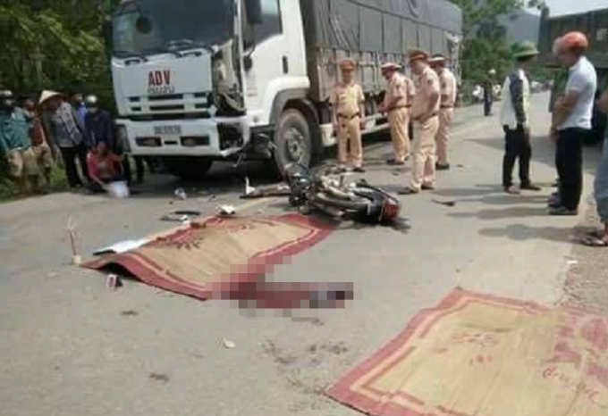 Hiện trường nơi xảy ra vụ tai nạn.