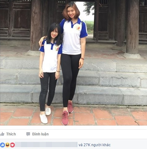 Bức ảnh cặp đ&ocirc;i bạn th&acirc;n ch&ecirc;nh nhau 35cm g&acirc;y sốt cộng đồng mạng.