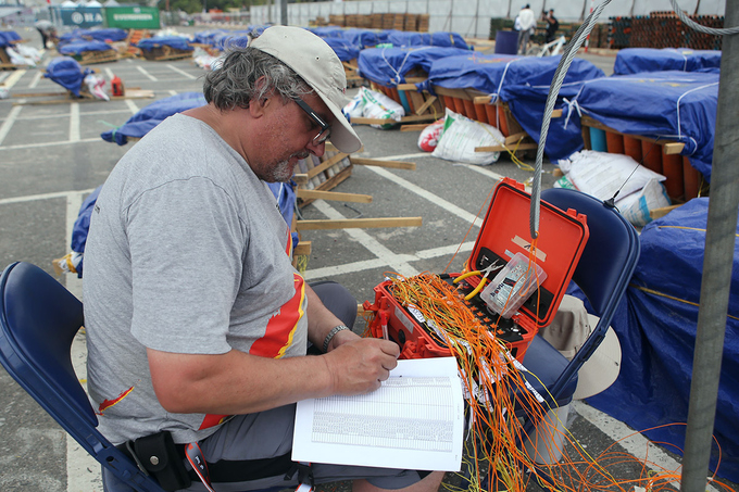 Họ cẩn thận ghi lại vị tr&iacute; d&acirc;y của từng cụm ph&aacute;o để tr&aacute;nh sai s&oacute;t khi điều khiển qua phần mềm.