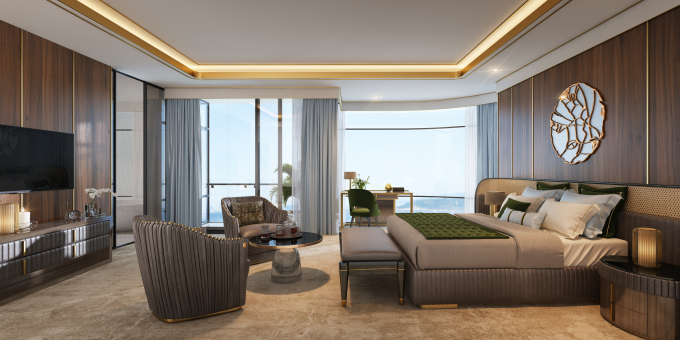 Kh&ocirc;ng gian b&ecirc;n trong của Condotel thuộc dự &aacute;n Cocobay Towers