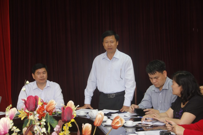 &Ocirc;ng Phạm Duy Hưng, Ph&oacute; Chủ tịch UBND tỉnh Bắc Kạn ph&aacute;t biểu tại buổi giao ban b&aacute;o ch&iacute; ng&agrave;y 28/4.