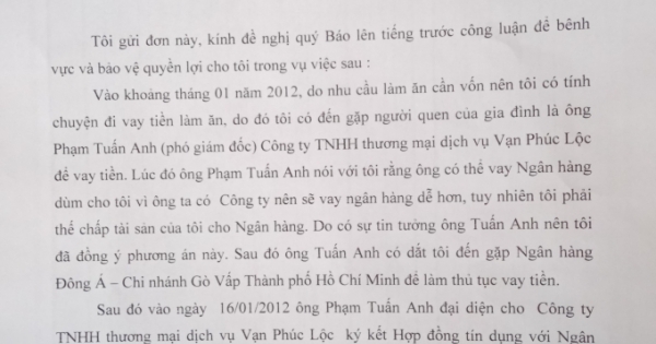 TP HCM: Khách hàng tố Ngân hàng Đông Á bán mất tài sản thế chấp