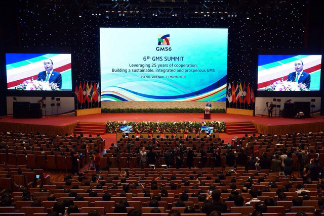 Thủ tướng Nguyễn Xu&acirc;n Ph&uacute;c ph&aacute;t biểu tại Hội nghị GMS 6 (ảnh: Hữu Nghị)