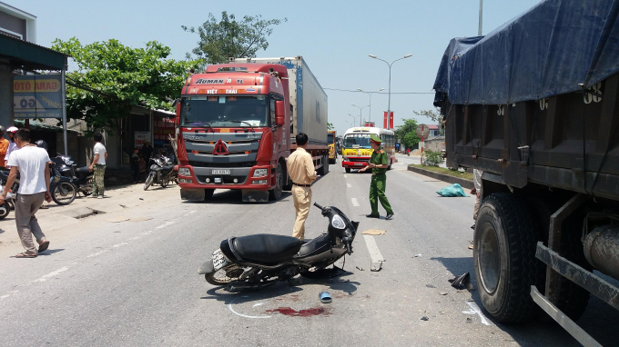 Hiện trường vụ tai nạn.