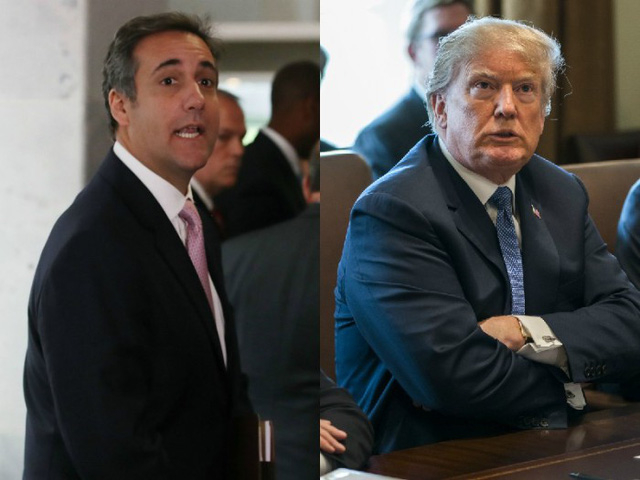 Tổng thống Mỹ Donald Trump v&agrave; luật sư ri&ecirc;ng Michael Cohen (Ảnh: Getty)