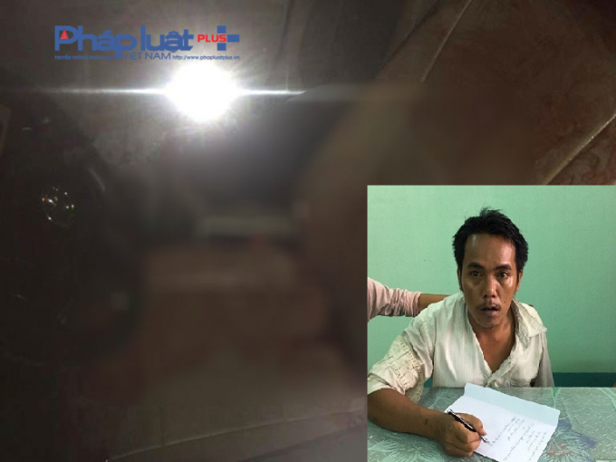 Đối tượng Nguyễn Ngọc Huynh (ảnh nhỏ) v&agrave; chiếc xe xảy ra vụ cướp.