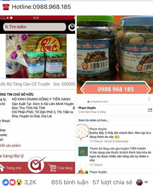 Thảo dược tăng c&acirc;n d&agrave;nh cho người gầy của b&agrave; Nguyễn Thị Hạnh bị tố b&aacute;n h&agrave;ng k&eacute;m chất lượng?