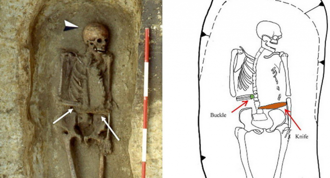 Bộ di cốt đặc biệt được t&igrave;m thấy c&oacute; ni&ecirc;n đại khoảng VI -VIII sau c&ocirc;ng nguy&ecirc;n. Ảnh: Sputnik
