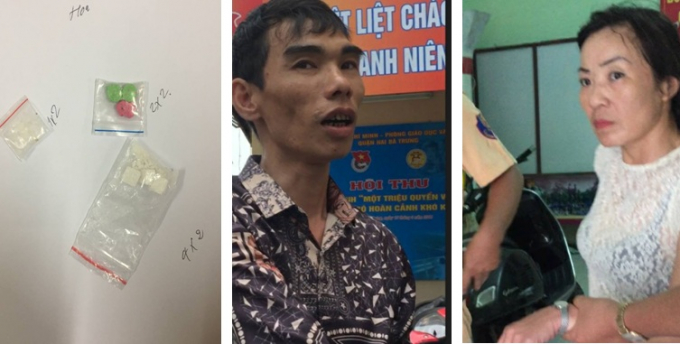 Tang vật v&agrave; hai đối tượng bị bắt giữ.