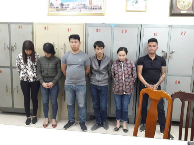 Nh&oacute;m đối tượng bị cơ quan C&ocirc;ng an bắt. (Ảnh: PLXH)