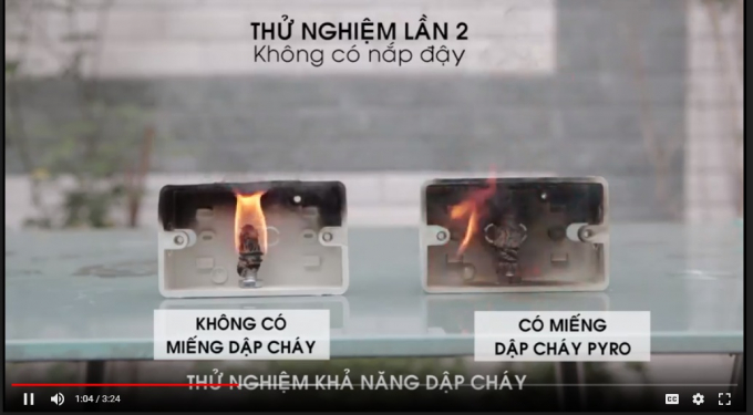 Thử nghiệm khả năng dập ch&aacute;y của&nbsp;của c&ocirc;ng nghệ ACT.