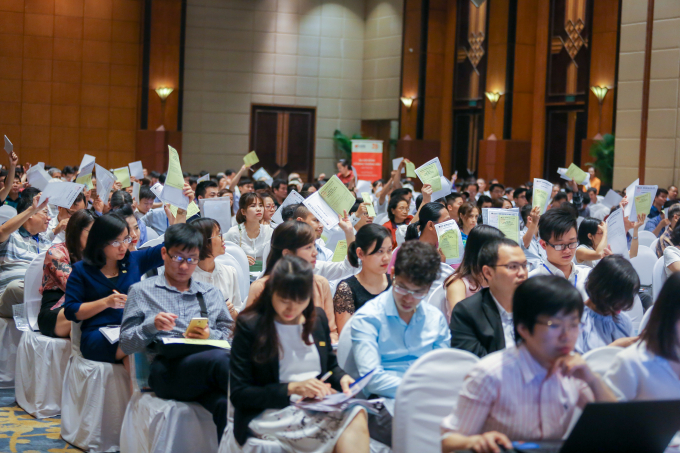 C&aacute;c cổ đ&ocirc;ng tham dự đại hội đ&atilde; nhất tr&iacute; th&ocirc;ng qua nhiều nội dung quan trọng với tỷ lệ t&aacute;n th&agrave;nh đều tr&ecirc;n 97%