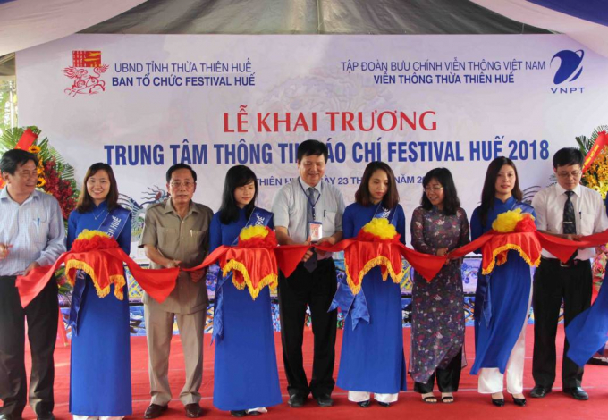 Lễ khai trương Trung t&acirc;m b&aacute;o ch&iacute; phục vụ Festival Huế 2018.