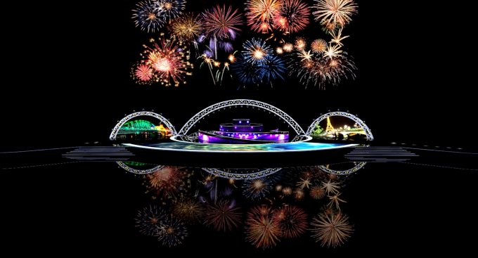 Tại t&acirc;m điểm của s&acirc;n khấu DIFF 2018 l&agrave; s&agrave;n n&acirc;ng 3 tầng độc đ&aacute;o&nbsp;