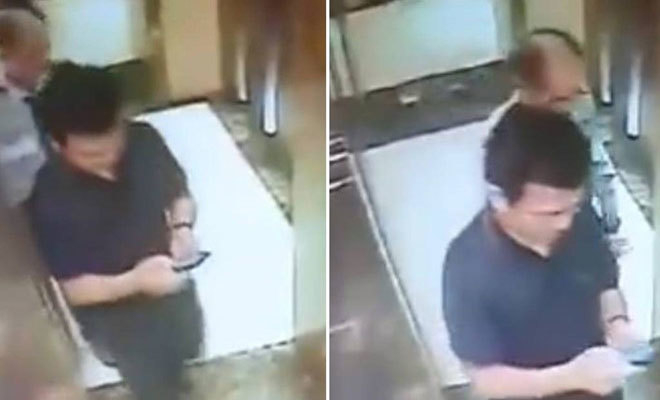 H&igrave;nh ảnh người đ&agrave;n &ocirc;ng c&oacute; h&agrave;nh vi d&acirc;m &ocirc; trẻ em trong thang m&aacute;y. Ảnh cắt từ clip&nbsp;