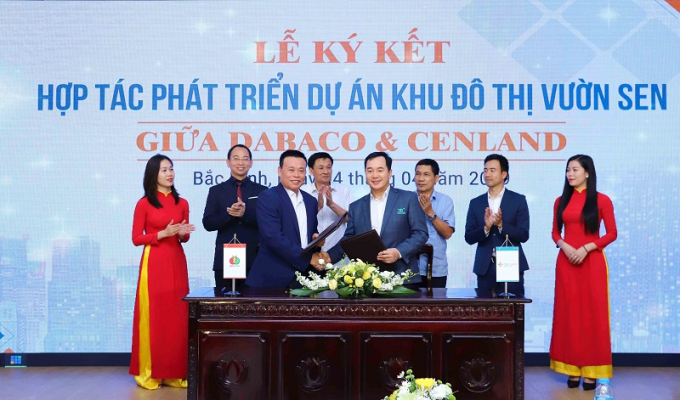 Đại diện Dabaco Group v&agrave; CenLand k&yacute; kết hợp t&aacute;c ph&aacute;t triển&nbsp;dự &aacute;n khu đ&ocirc; thị Vườn Sen.