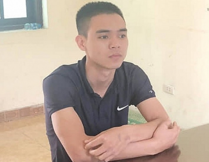 Đối tượng Hiếu tại cơ quan C&ocirc;ng an.