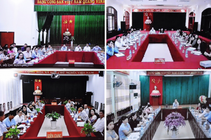 C&aacute;c đại biểu tham dự Hội nghị&nbsp;trực tuyến tại một số điểm cầu c&aacute;c tỉnh.&nbsp;(Ảnh: Bộ T&agrave;i ch&iacute;nh)