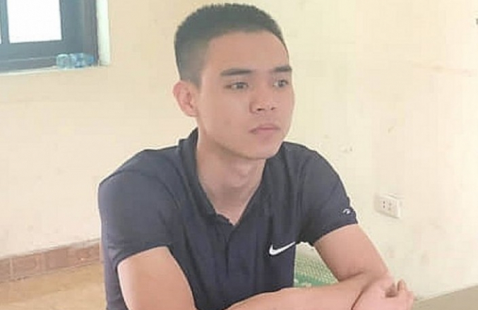 Đối tượng Hiếu tại cơ quan C&ocirc;ng an.