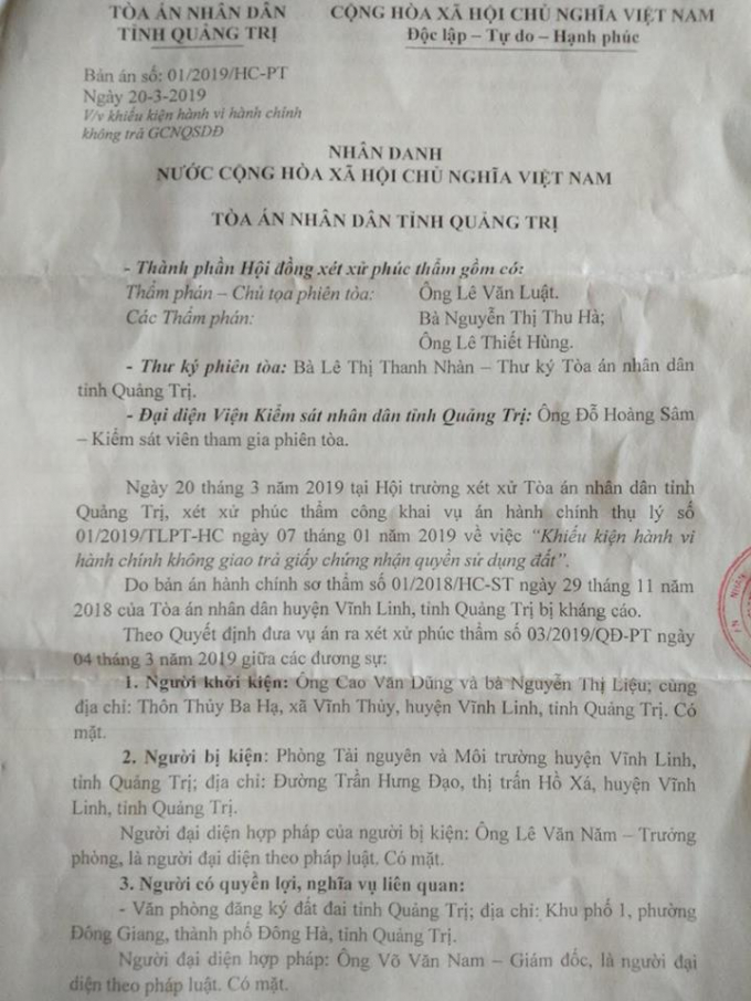 Bản &aacute;n của t&ograve;a Ph&uacute;c thẩm.