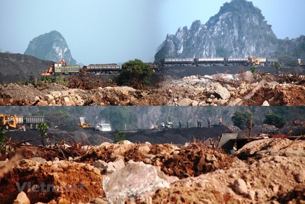 Một g&oacute;c b&atilde;i x&iacute;t khổng lồ tại khu vực phường Cẩm Thịnh, th&agrave;nh phố Cẩm Phả, tỉnh Quảng Ninh. (Ảnh: P.V/Vietnam+)