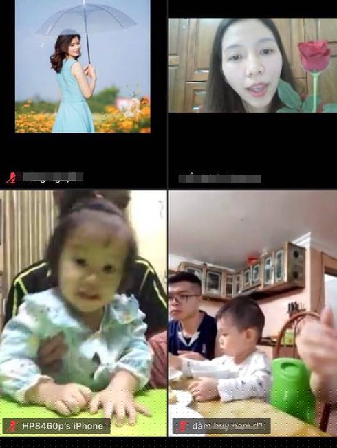 Hình ảnh một tiết học online cho trẻ mầm non.