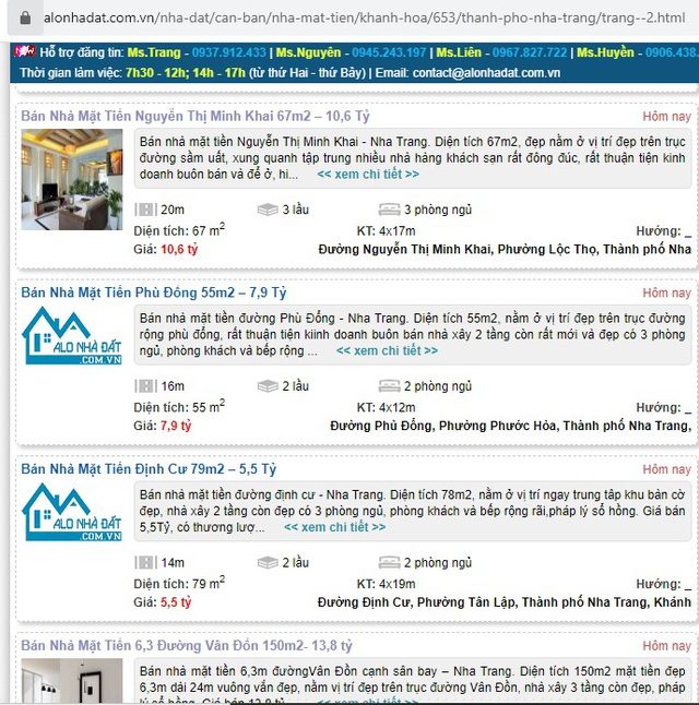 Hàng loạt nhà mặt tiền, mặt phố ở Nha Trang rao bán khá nhiều trong mùa dịch