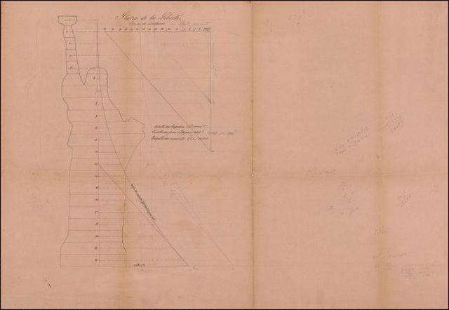 Bản thiết kế của kỹ sư Gustave Eiffel, người đã thiết kế tượng Nữ thần Tự do có cánh tay to khỏe hơn.
