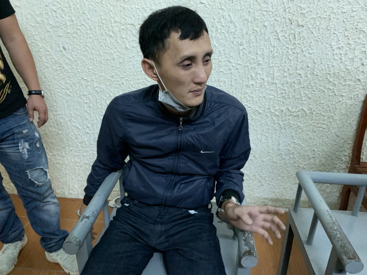 Đối tượng Trần Công Anh tại cơ quan Công an.