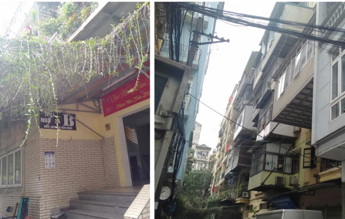 Nhà B khu 2,1ha Cống Vị, nơi xảy ra sự việc theo đơn phản ánh.